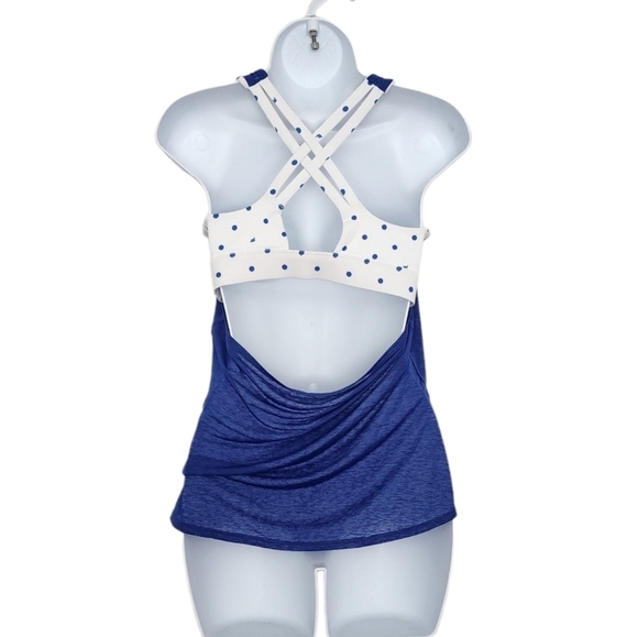 FABLETICS Womens Ryan Built-In Bra Tank Polka Dot Small Comfort Support Style. - Picture 2 of 10